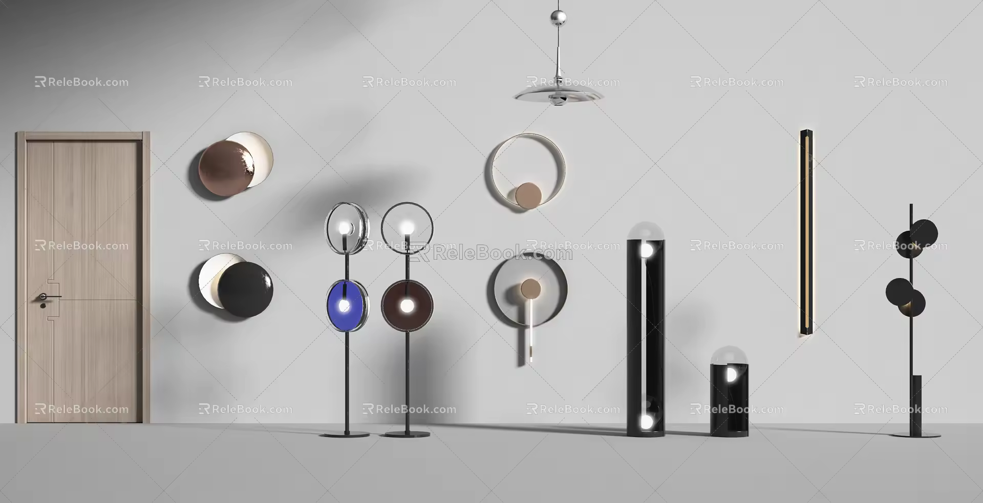 Modern lighting combination floor lamp wall lamp 3d model