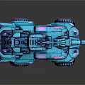Futuristic Armored Vehicle With Blue Pink Neon Lights Antennas And Weapons
