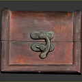 Vintage Red Wooden Storage Box With Decorative Metal Lock For Home Use