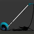 Blue Headphones with Silver Headband and Black Cable and Blue Ear Cushions Design