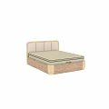 Modern Double Bed With Upholstered Headboard Wooden Frame And Ortego Tufted Mattress