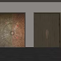 Modern Decorative Entrance Doors with Intricate Patterns Wooden Texture and Glass Elements in Contemporary Interior