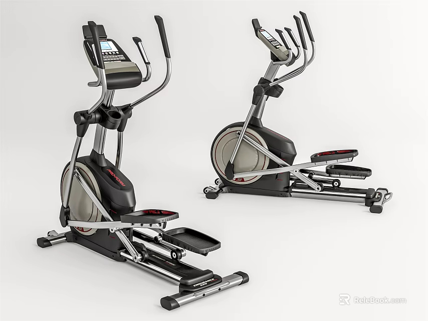 Modern Elliptical Exercise Machines With Digital Displays For Home Gym Fitness Equipment 3d model 