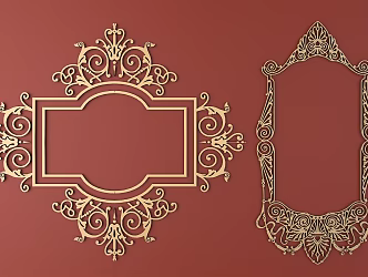 European-style Metal Carved European Pattern Hollow Carved Pattern 3d model
