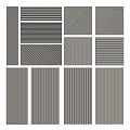 Modern Wall Panels With Various Striped Patterns In Black White Grey Tones 3d model