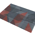 Modern Square Rug Featuring Geometric Blue White Pattern With Black Intertwined Lines 3d model