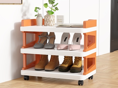 Household Small Plastic Shoe Rack Entrance Door Entrance Storage Artifact Shoe Cabinet Dormitory Door Simple Multi-Layer Narrow Shoe Rack 3d model