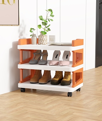 Household Small Plastic Shoe Rack Entrance Door Entrance Storage Artifact Shoe Cabinet Dormitory Door Simple Multi-Layer Narrow Shoe Rack 3d model