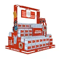 Commercial Display Equipment Red Multi layer Shelf for Bottled Water Retail 3d model