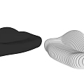 Stylish Outdoor Chair With Ribbed Curved Design In Black And White Colors