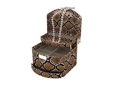 Snake Skin Pattern Display Cabinet Shelf With Multiple Layers And Pearl Necklace Storage 3d model