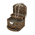 Snake Skin Pattern Display Cabinet Shelf With Multiple Layers And Pearl Necklace Storage