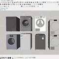 Modern Household Appliances Collection Featuring Washing Machines And Refrigerators In Various Colors