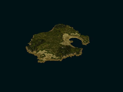 Lush Island Garden Landscape Featuring Green Vegetation Sandy Beach And Water 3d model