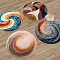 Modern Round Carpet Fabric Carpet Cream Style Carpet Home Style Carpet Round Cream Style Carpet 3d model