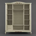 Classic White Wooden Wardrobe With Panel Doors And Metal Handles Design
