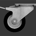 Industrial Aluminum Caster Wheel With Black Rubber Tire And Flat Top Plate