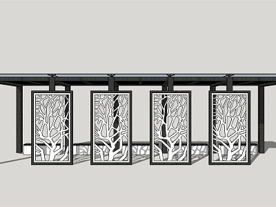 Modern porch frame membrane pavilion veranda model