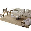Modern sofa coffee table combination 3d model