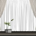 Elegant White Sheer Curtains With Brown Drapes And Potted Plant On Window Sill