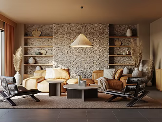 Living room sofa combination 3d model