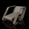 Modern Leisure Chair with Wooden Frame and Woven Fabric Cushion Contemporary Design