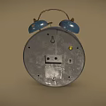Vintage Alarm Clock With Blue Case Double Bells White Dial And Black Numbers