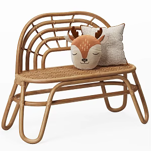 Modern Children's Chair Rattan Children's Chair 3d model