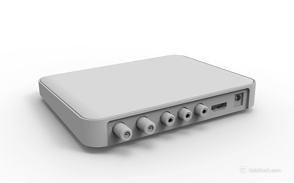 TV Set Top Box With White Design And Multiple Connectivity Ports For Home Entertainment 3d model 