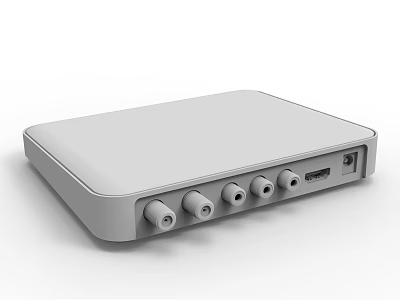 TV Set Top Box With White Design And Multiple Connectivity Ports For Home Entertainment 3d model