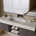 Modern Bathroom Cabinet Bathroom Counter Basin Bathroom Decoration Mirror Cabinet Sink 3d model