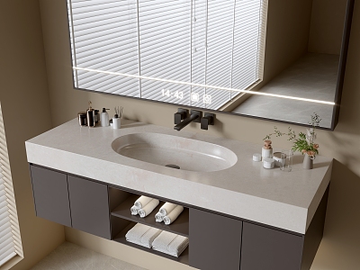 Modern Bathroom Cabinet Bathroom Counter Basin Bathroom Decoration Mirror Cabinet Sink 3d model