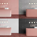 Front desk reception pink front desk reception desk reception background wall beauty shop front desk cosmetics shop front desk ladies underwear shop front desk 3d model
