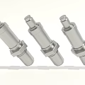 Three Silver Metal Automotive Bolts With Threaded Structure For Vehicle Parts