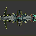 Futuristic Spacecraft Deck Design With Solar Panels Thrusters And Interstellar Features