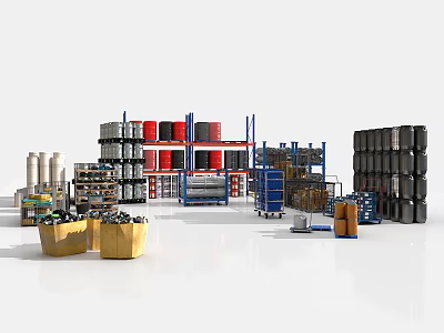 Modern shelf warehouse equipment 3d model
