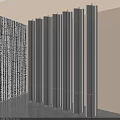 Gray Vertical Slat Room Divider With White Curtains Light Colored Walls And Gray Floor