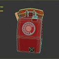 Vintage Red Computer With Classic Design And Retro Style Elements 3d model
