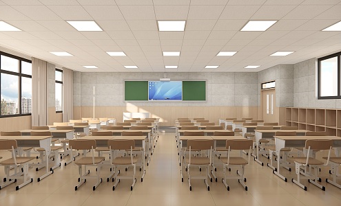 Modern Classroom Audiovisual Classroom 3d model