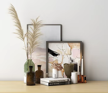 Nordic Ornaments Combination Small Fresh Books Decorative Painting Ornaments Combination 3d model