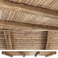 Rustic Wooden Ceiling With Beams And Planks