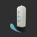 Stylish White Hat with Blue Anchor Design Black Bottom and Blue Strap
