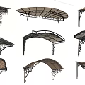 Outdoor Canopies With Metal Frames And Decorative Arched Designs For Patio Use