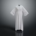 White Robe with Flowy Long Sleeves and Loose Floor Length Fit
