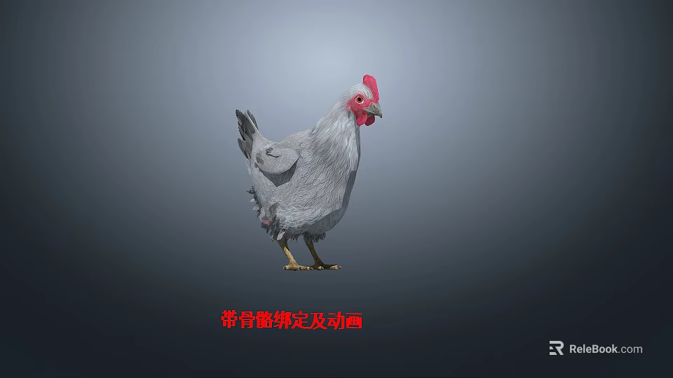 Realistic 3D Chicken Model With Skeleton Rigging And Animation Features 3d model 