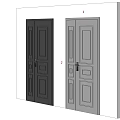Modern Two Part Double Door Interior With 1180mm Width And 2100mm Height 3d model