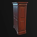 Elegant Dark Brown Wooden Wardrobe With Double Door And Detailed Design
