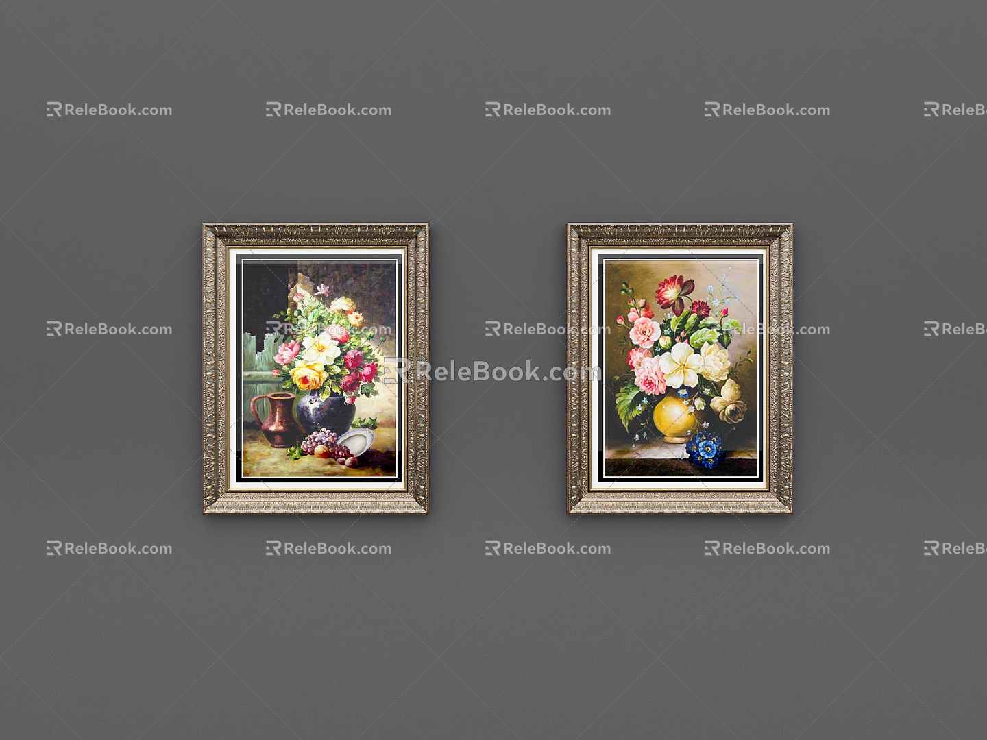 European-style living room background hanging painting simple European restaurant background hanging painting European-style decorative oil painting 3d model