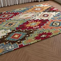 Stylish Square Rug Featuring Colorful Geometric Patterns For Indoor Home Decor