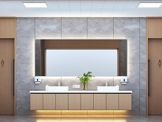 Public toilet washroom 3d model